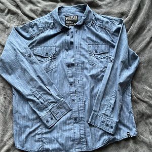 Surplus XXL long sleeve blue button down collared shirt.